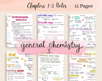 General Chemistry 1 Notes Bundle Introduction | Atoms, Molecules, Ions | Stoichiometry