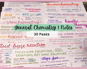 General Chemistry 1 Notes Course Bundle | Introduction | Atoms | Stoichiometry | Gases | Thermochemistry