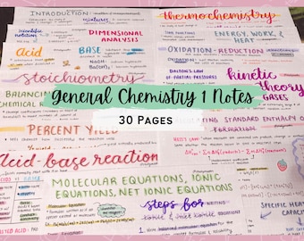 General Chemistry 1 Notes Course Bundle | Introduction | Atoms | Stoichiometry | Gases | Thermochemistry