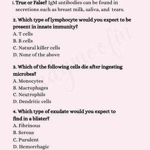 Pathophysiology Immune System Notes Bundle With Bonus Quiz - Etsy
