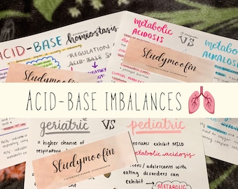 Pathophysiology Acid-Base Homeostasis and Imbalances Notes Bundle with Knowledge Check
