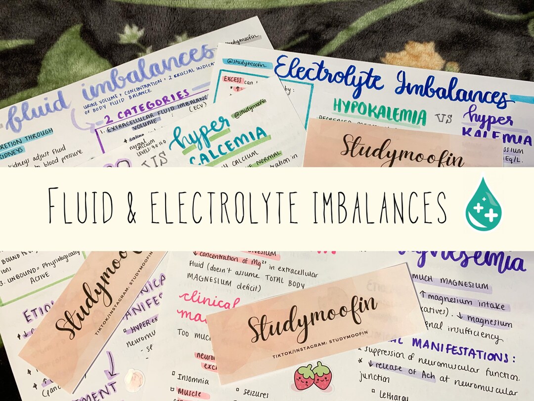 Pathophysiology Fluid and Electrolyte Imbalances Notes Bundle With ...