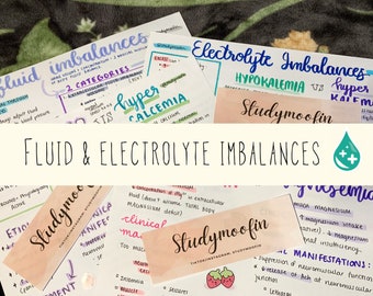 Pathophysiology Fluid and Electrolyte Imbalances Notes Bundle with Knowledge Check