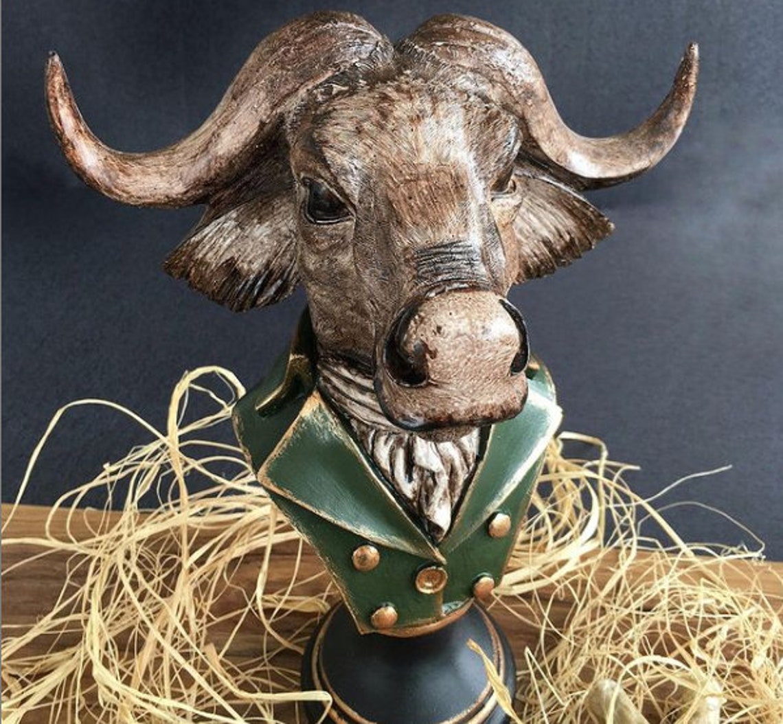 Home Decor Bull Head Bull Bust Decor Animals Bull Decor Etsy
