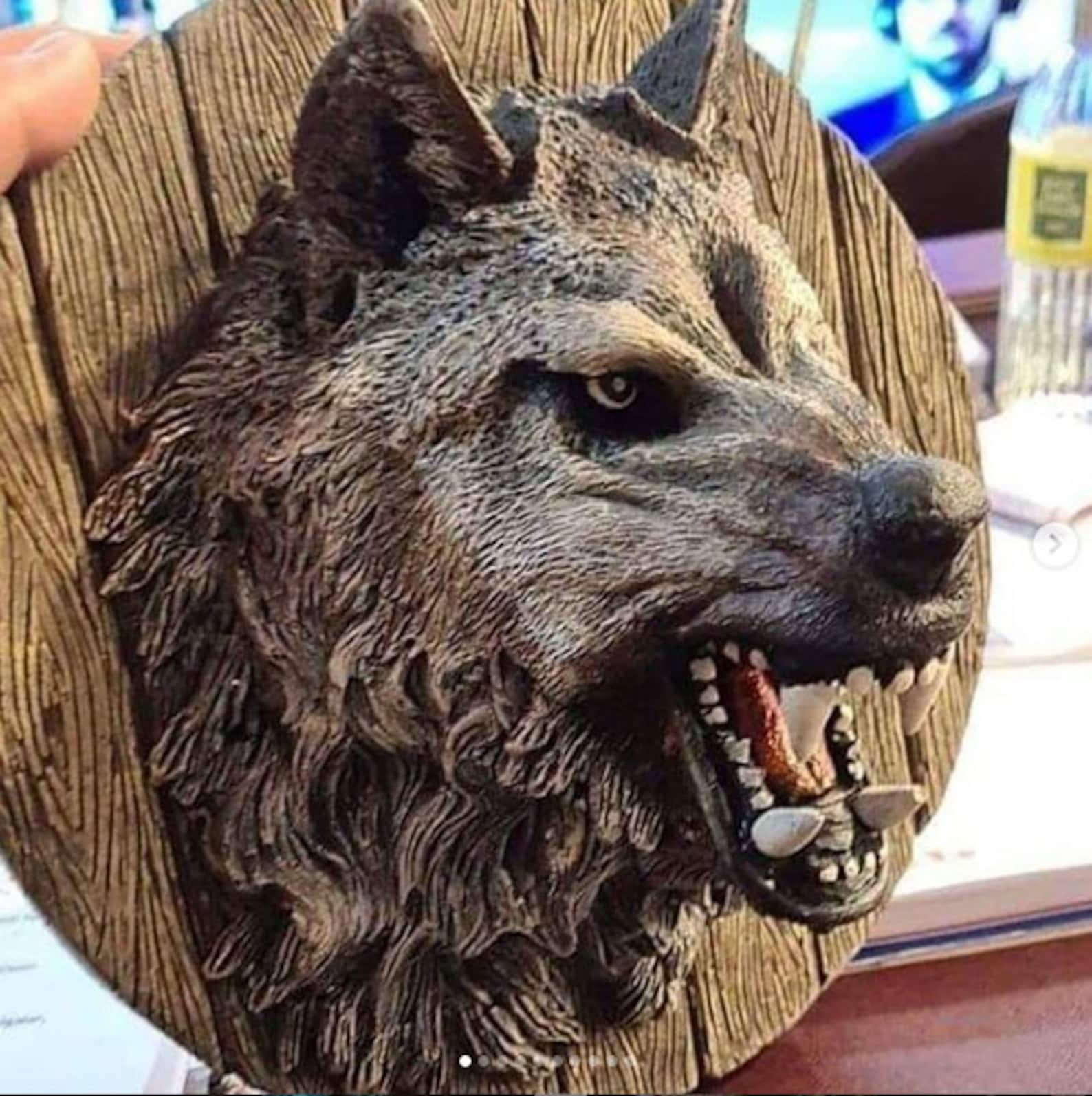 Wall Decor Wolf Head Ceramic Wolf Decor Animals Wolf Decor Etsy