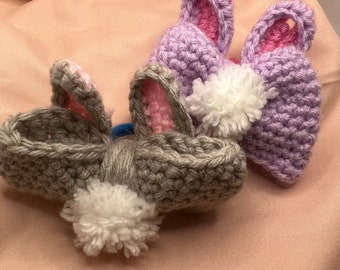 Fiocco per capelli a forma di coda di coniglietto pasquale / Fiocco all'uncinetto a forma di coniglietto per neonati e bambini piccoli / Accessorio per capelli pasquale fatto a mano / Fiocco a forma di coniglietto primaverile
