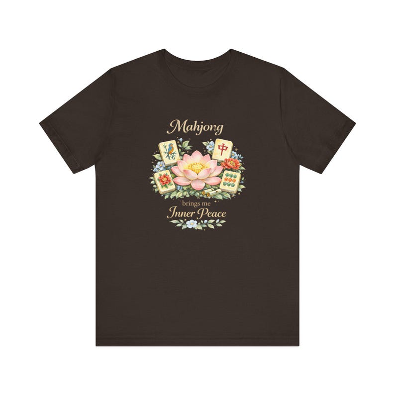 Mahjong Inner Peace Shirt, Lotus Mahjong Tee, Mahjong Lover Gift, Floral Mahjong Shirt, Game Night Shirt, Zen Mahjong Aesthetic Tee image 11