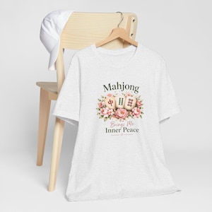 Mahjong Inner Peace Shirt, Lotus Mahjong Tee, Mahjong Lover Gift, Floral Mahjong Shirt, Game Night Shirt, Zen Mahjong Aesthetic Tee image 13