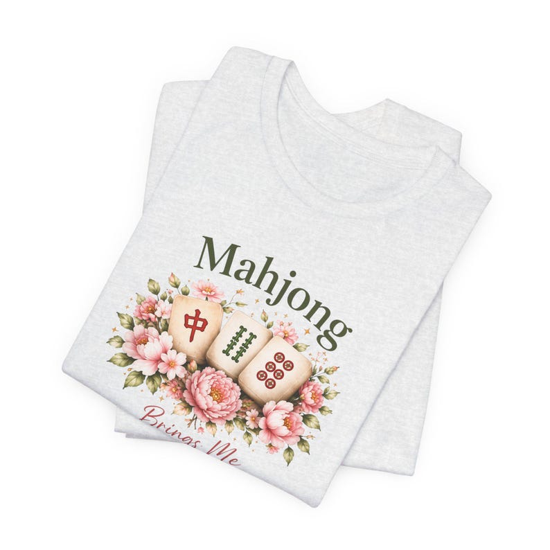 Mahjong Inner Peace Shirt, Lotus Mahjong Tee, Mahjong Lover Gift, Floral Mahjong Shirt, Game Night Shirt, Zen Mahjong Aesthetic Tee image 8