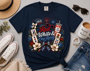 Patriotic Mahjong Shirt, Stars Stripes & Jokers Tee, Americana Mahjong Shirt, July 4th Mahjong Gift for Women