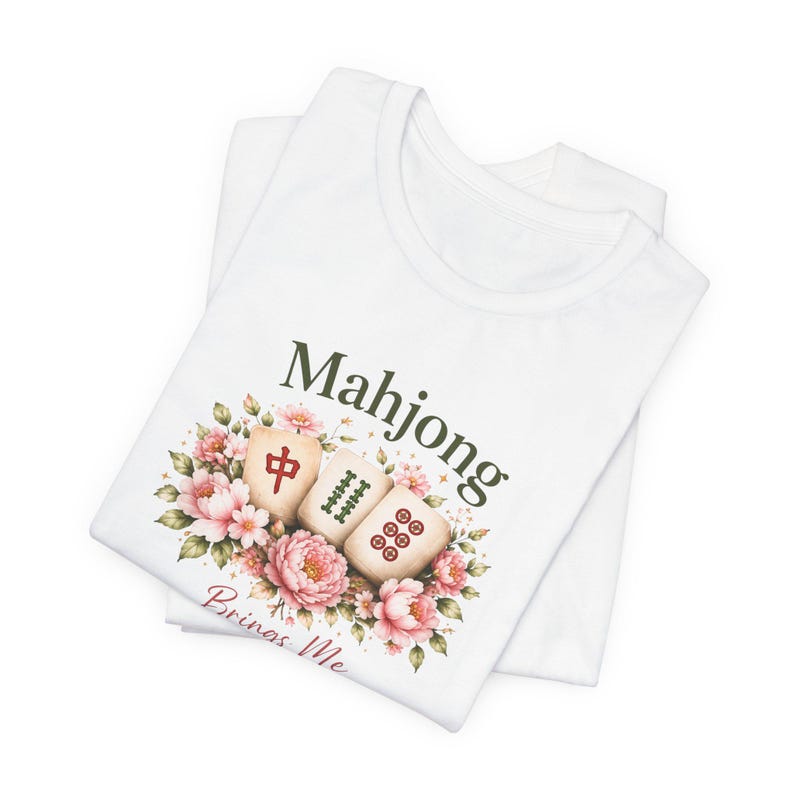 Mahjong Inner Peace Shirt, Lotus Mahjong Tee, Mahjong Lover Gift, Floral Mahjong Shirt, Game Night Shirt, Zen Mahjong Aesthetic Tee image 7