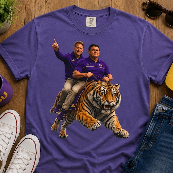 Bayou Brothers Tiger Shirt, lustiges LSU Trainer Parodie T-Shirt, Louisiana Fußball Shirt, Retro SES Tiger Reitshirt