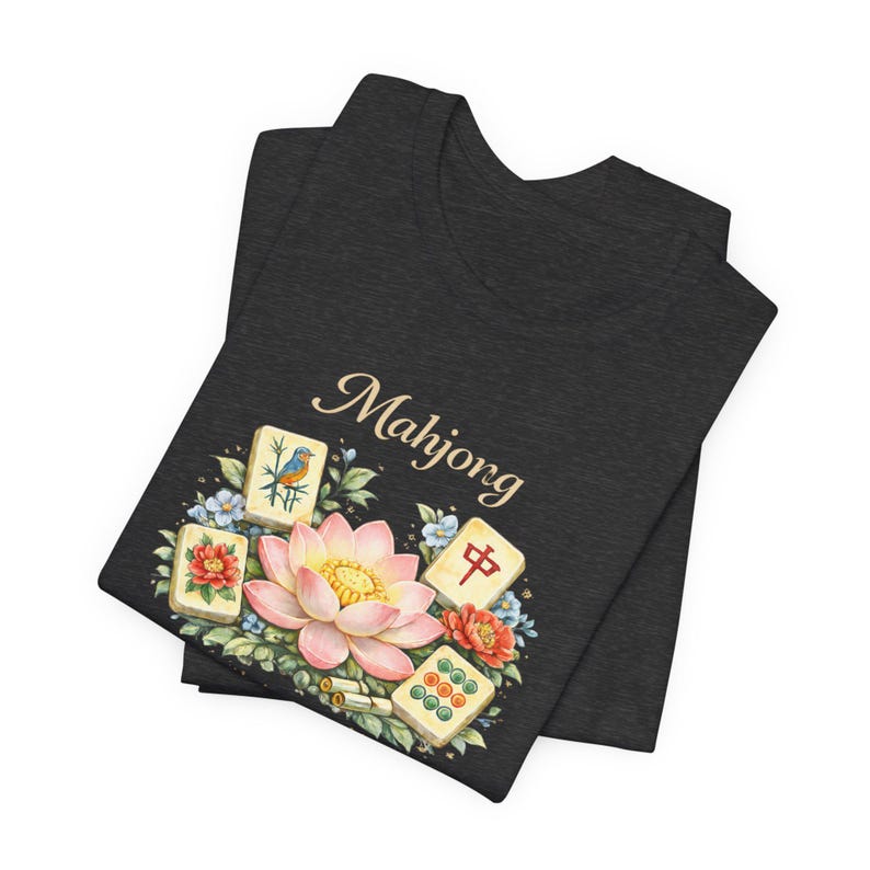 Mahjong Inner Peace Shirt, Lotus Mahjong Tee, Mahjong Lover Gift, Floral Mahjong Shirt, Game Night Shirt, Zen Mahjong Aesthetic Tee image 9
