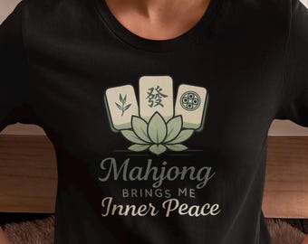 Mahjong Shirt – Lotus Flower Mahjong Tee, Unisex Mahjong Lover Gift, Casual Game Night Shirt