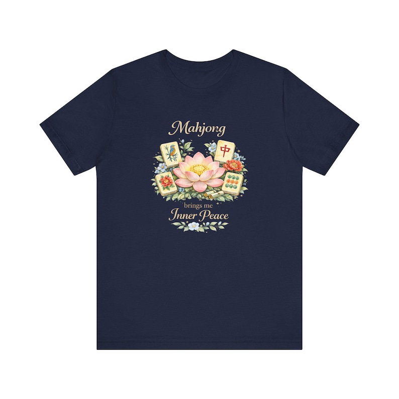 Mahjong Inner Peace Shirt, Lotus Mahjong Tee, Mahjong Lover Gift, Floral Mahjong Shirt, Game Night Shirt, Zen Mahjong Aesthetic Tee image 13