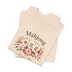 Mahjong Inner Peace Shirt, Lotus Mahjong Tee, Mahjong Lover Gift, Floral Mahjong Shirt, Game Night Shirt, Zen Mahjong Aesthetic Tee image 10