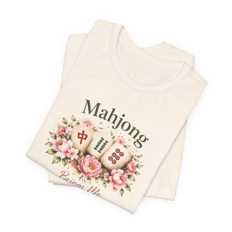 Mahjong Inner Peace Shirt, Lotus Mahjong Tee, Mahjong Lover Gift, Floral Mahjong Shirt, Game Night Shirt, Zen Mahjong Aesthetic Tee image 9