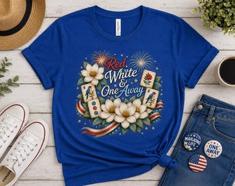 Patriotic Mahjong Shirt, Stars Stripes & Jokers Tee, Americana Mahjong Shirt, July 4th Mahjong Gift for Women