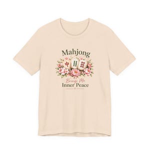 Mahjong Inner Peace Shirt, Lotus Mahjong Tee, Mahjong Lover Gift, Floral Mahjong Shirt, Game Night Shirt, Zen Mahjong Aesthetic Tee image 5
