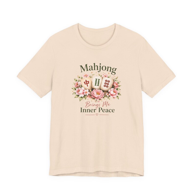 Mahjong Inner Peace Shirt, Lotus Mahjong Tee, Mahjong Lover Gift, Floral Mahjong Shirt, Game Night Shirt, Zen Mahjong Aesthetic Tee image 5