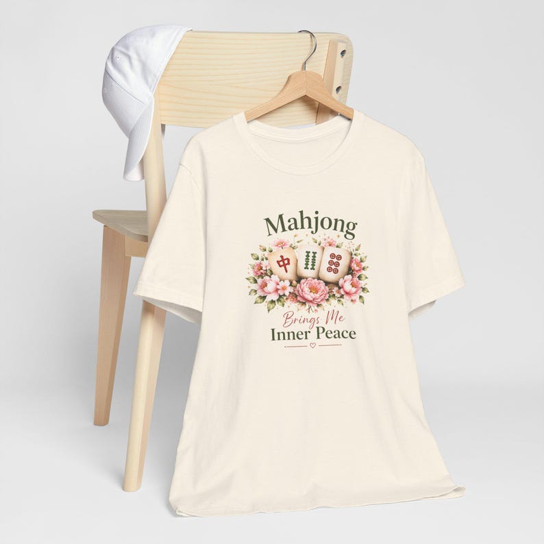 Mahjong Inner Peace Shirt, Lotus Mahjong Tee, Mahjong Lover Gift, Floral Mahjong Shirt, Game Night Shirt, Zen Mahjong Aesthetic Tee image 14