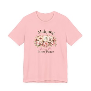 Mahjong Inner Peace Shirt, Lotus Mahjong Tee, Mahjong Lover Gift, Floral Mahjong Shirt, Game Night Shirt, Zen Mahjong Aesthetic Tee image 6