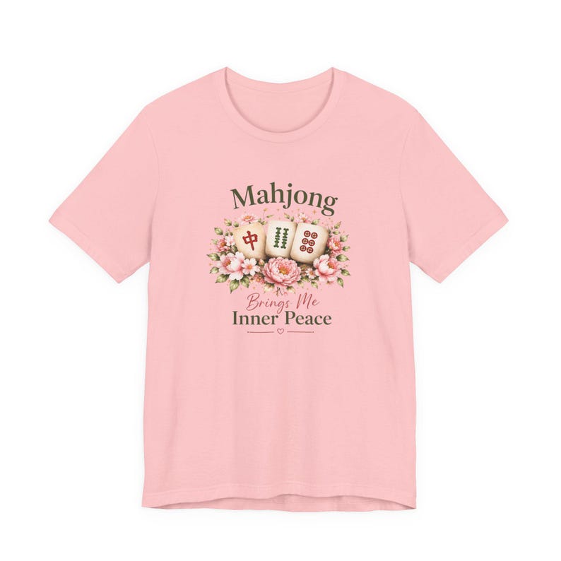 Mahjong Inner Peace Shirt, Lotus Mahjong Tee, Mahjong Lover Gift, Floral Mahjong Shirt, Game Night Shirt, Zen Mahjong Aesthetic Tee image 6