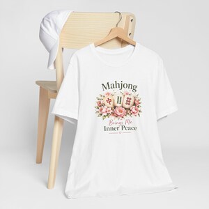 Mahjong Inner Peace Shirt, Lotus Mahjong Tee, Mahjong Lover Gift, Floral Mahjong Shirt, Game Night Shirt, Zen Mahjong Aesthetic Tee image 12