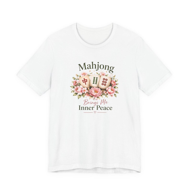 Mahjong Inner Peace Shirt, Lotus Mahjong Tee, Mahjong Lover Gift, Floral Mahjong Shirt, Game Night Shirt, Zen Mahjong Aesthetic Tee image 2