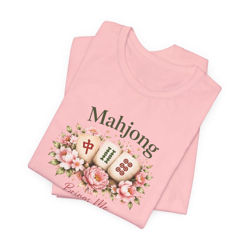 Mahjong Inner Peace Shirt, Lotus Mahjong Tee, Mahjong Lover Gift, Floral Mahjong Shirt, Game Night Shirt, Zen Mahjong Aesthetic Tee image 11