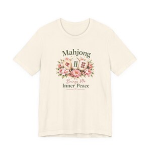 Mahjong Inner Peace Shirt, Lotus Mahjong Tee, Mahjong Lover Gift, Floral Mahjong Shirt, Game Night Shirt, Zen Mahjong Aesthetic Tee image 4
