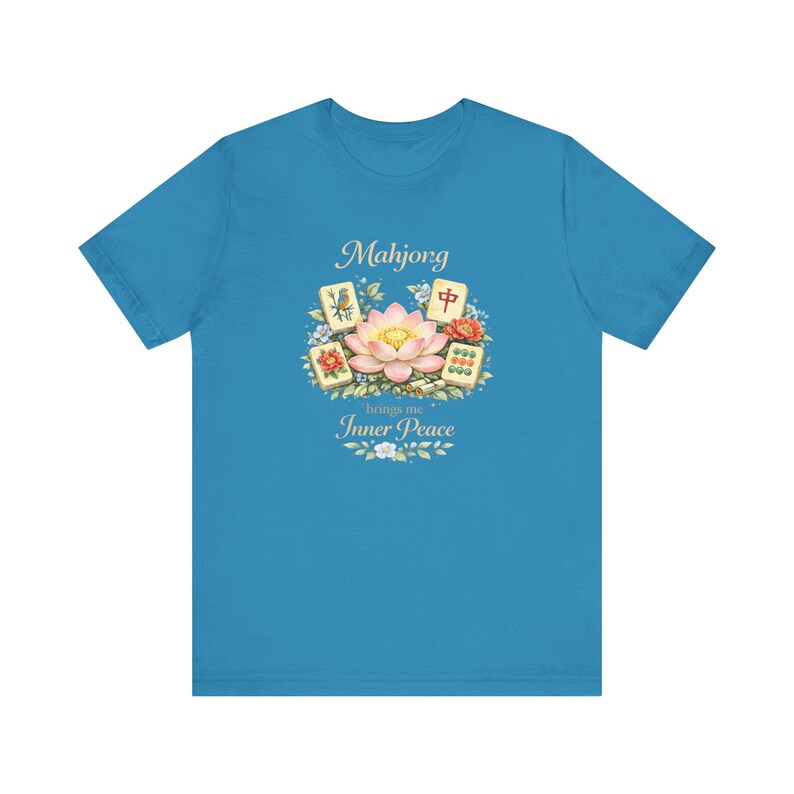 Mahjong Inner Peace Shirt, Lotus Mahjong Tee, Mahjong Lover Gift, Floral Mahjong Shirt, Game Night Shirt, Zen Mahjong Aesthetic Tee image 12