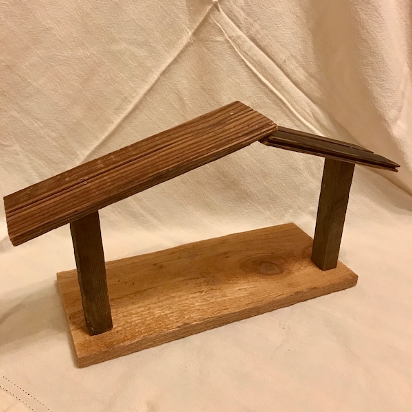 Wooden Crèche, Nativity Scene, Repurposed Wood, Ready to Sell!