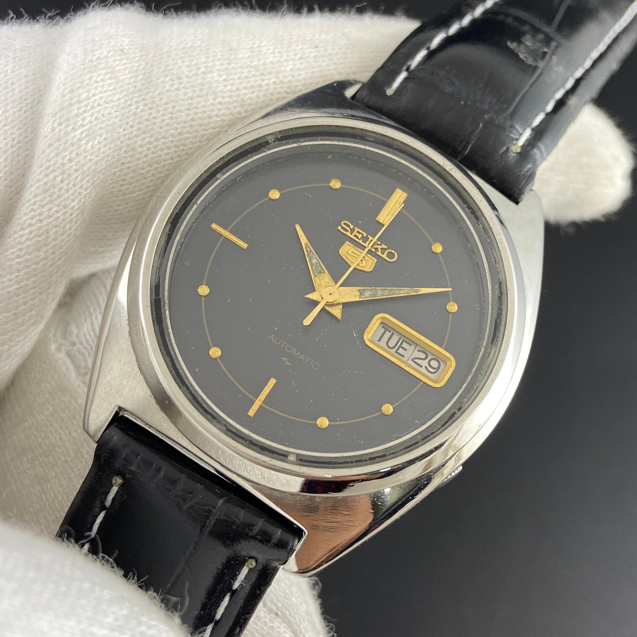 Genuine Vintage seiko 5 automatic 17 jewels cal.7009A day Etsy