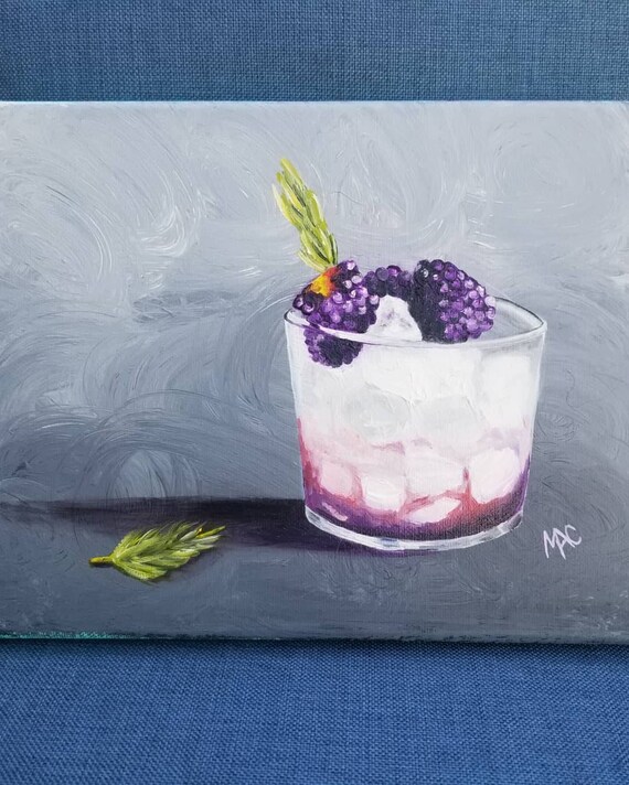 Cocktails 1 Original Painting Etsy