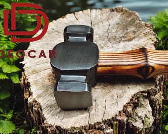 3lb Double-Headed Rounding Hammer with Square and Circle Faces, Durable Wood Handle, Perfect for Precision Forging, Metal work Blacksmithing