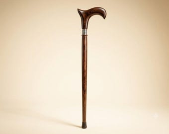 Bastón ergonómico de madera maciza hecho a mano, elegante bastón Derby para hombres y mujeres.
