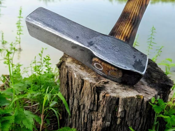 Hand Forged 2lb Dog Head Hammer – Blacksmith Tool for Metalwork, Forging, Bladesmithing