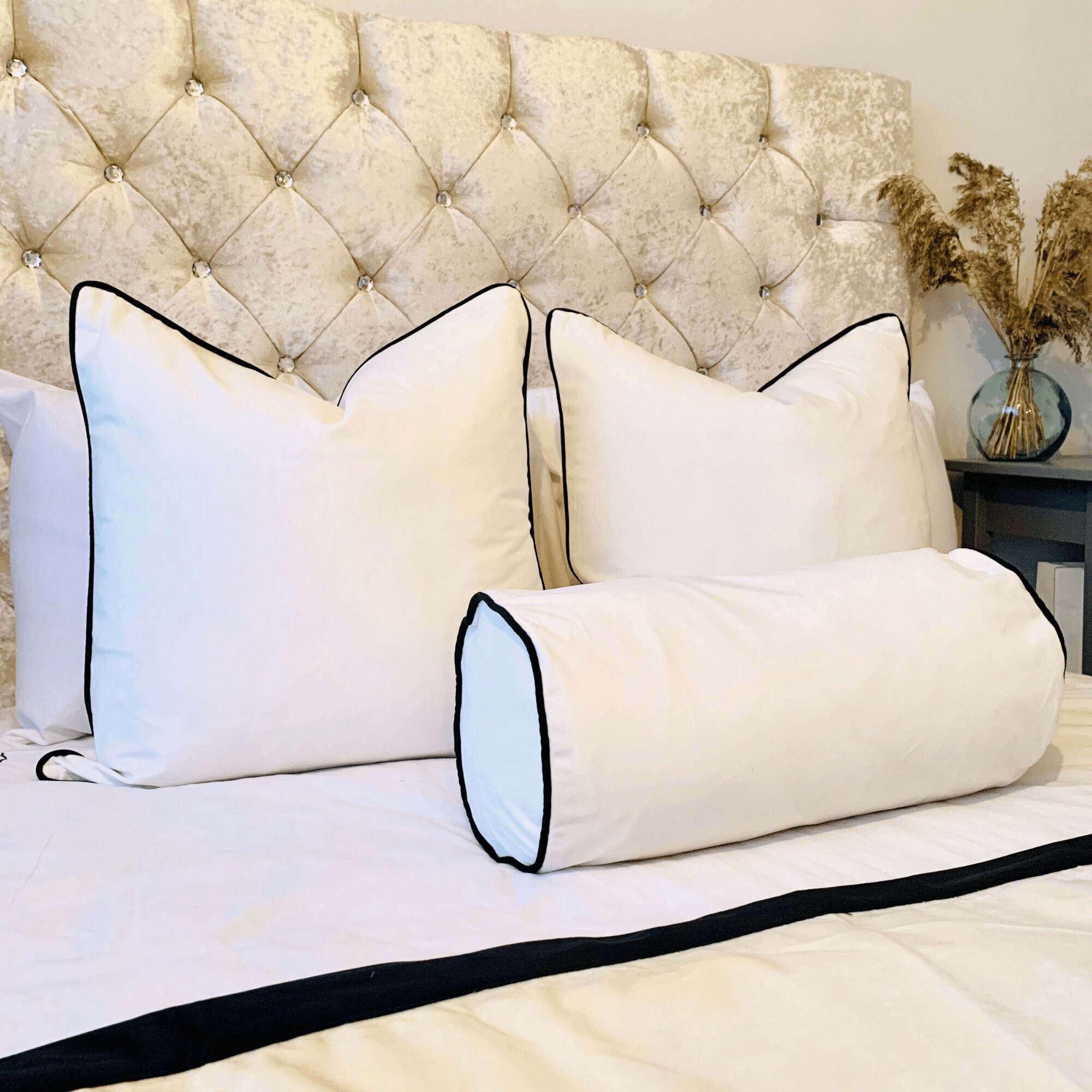 White Velvet Cushion Cover Decorative Cushion Covers Etsy