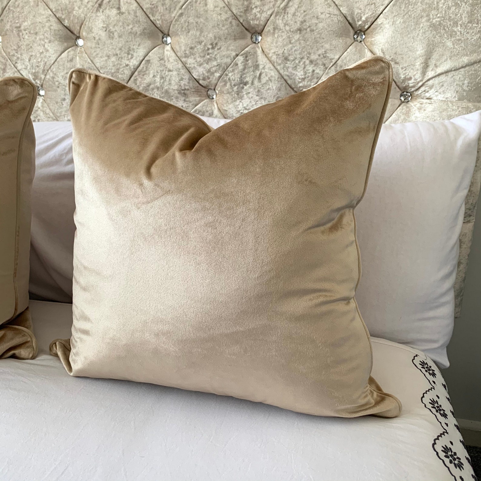 Gold Velvet Cushion Cover Decorative Cushion Covers Modern Etsy