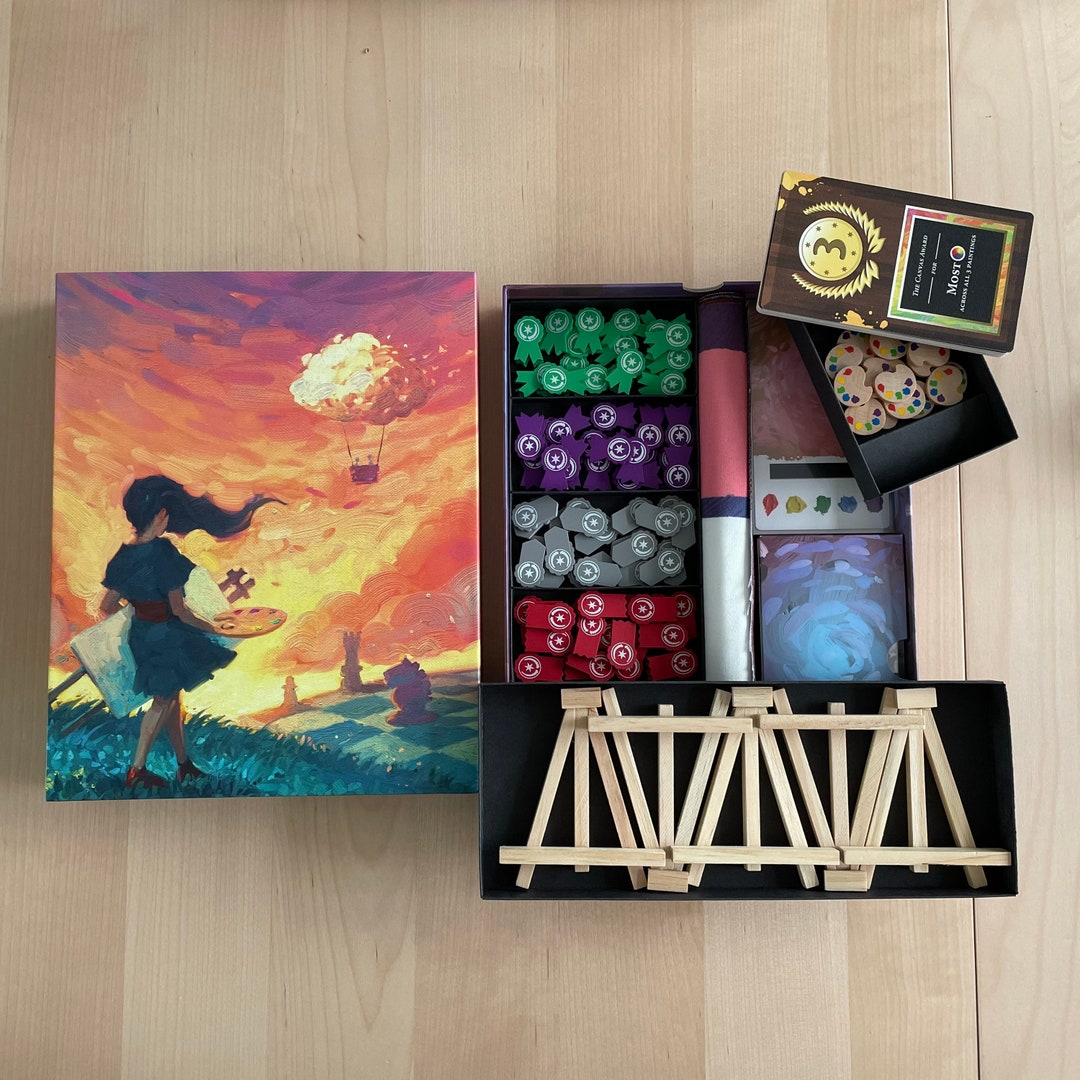 Canvas Board Game Deluxe Component Insert Template PDF, SVG Printable