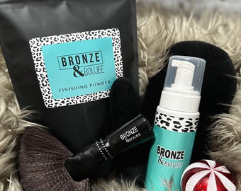 Self tanning drying powder holiday bundle stocking stuffer