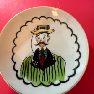 Lefton mini plate Grandpa Porcelain 4&quot; handprintedL
