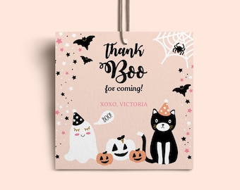 Halloween Favor Tag Template, Halloween Thank You Tags, Editable Favor Tag, Editable Thank You Tag