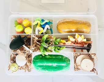 Dinosaur Modeling Clay Sensory Kit - Build and Play with Homemade Clay, Dinosaurs, and Accessories
