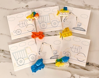 Construction Birthday Party Favors, Toddler Party Favors, Kids Party Favors, Crayon Party Favors