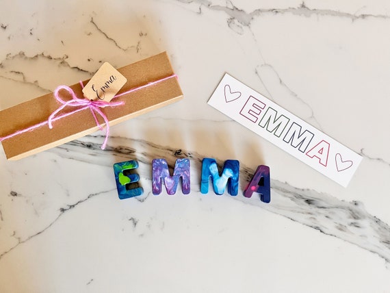 Personalized Coloring Crayons for Kids Custom Crayon Name Set custom  Alphabet Name Crayons in a Gift Box Crayon Toy Birthday Gift Kids 