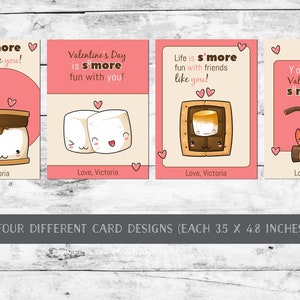 S'mores Printable Valentines Day Cards for Kids - Etsy
