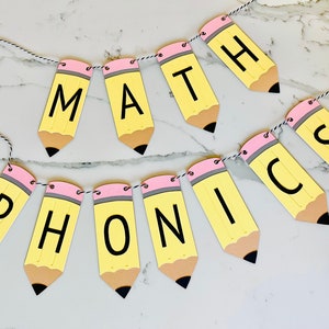 Back To School Banner, Teacher Banner, Teacher Appreciation Banner, Pencil Banner, Custom Saying