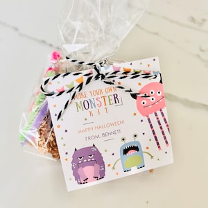 Halloween Monster Kits, Build Your Own Monster Kit, Halloween Treat Bags, Classroom Treat Bags, Halloween Kids Party Favors